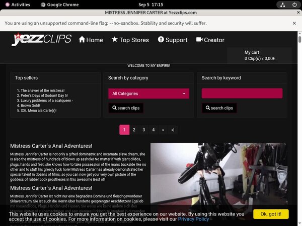 Mistress Jennifer Carter Site