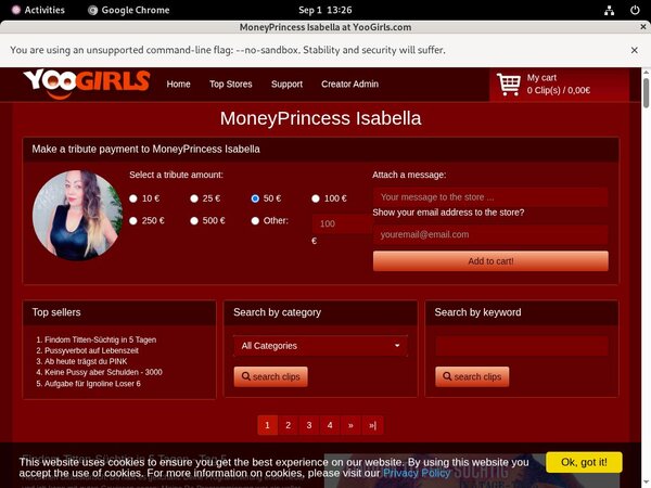 MoneyprincessIsabell With European Credit Card