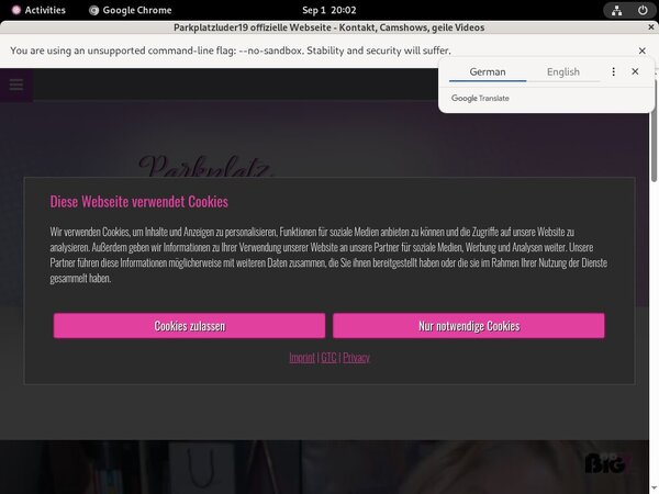 Parkplatzluder19 Signup Page