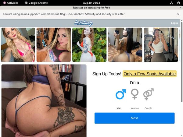 Instabang Account Information