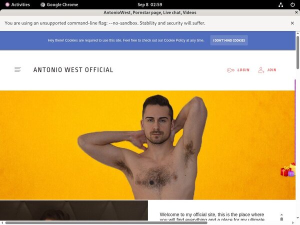 Antoniowestofficial.com Signup Page